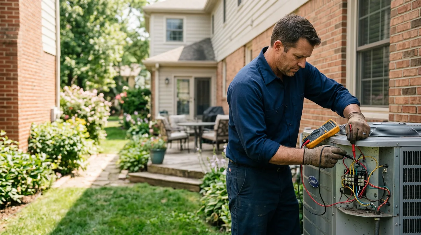 HVAC technician working near Burleson, TX